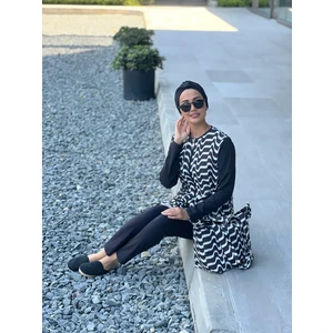 Kadın Kısa Desenli Fermuarlı Tam Kapalı Tesettür Mayo 3'lu