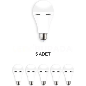 CT-4229 Şarjlı LED Ampul Beyaz 9W - 5'li Paket