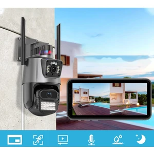 8x UHD 8 mp Kablosuz Wıfı Ptz Ip Ağ Kamera İç Dış Mekan Alarmlı 8x Zoom Gece Görüşlü Hd