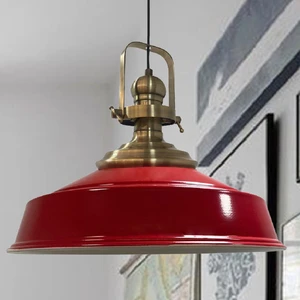 Kırmızı Asaletli Tekli Avize Eskitme Başlık Retro Sarkıt Lamba Restoran Cafe Salon Avizeleri