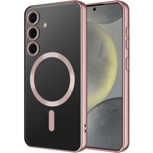 Samsung Galaxy S23 Fe Kılıf Kamera Lens Korumalı Renkli Magsafe Şeffaf Silikon Rose Gold