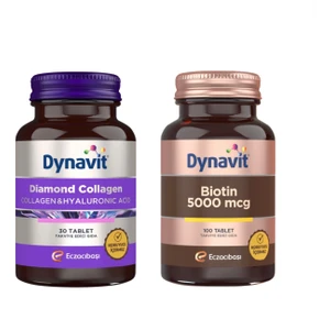Collagen Hyaluronic Acid 30 Tablet + Dynavit Biotin 5000 Mcg 100 Tablet