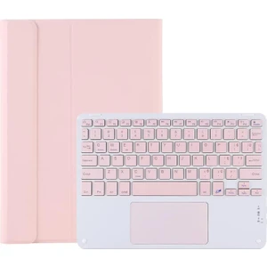 Samsung Galaxy Tab A7 T500 T505 T507 2020 10.4 Tablet ile Uyumlu Bluetooth Touchpad Klavye + Standlı Kılıf - Bkk5 Pembe