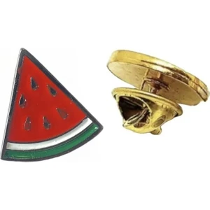 Herşey Nota Yarım Karpuz Rozeti ( Kudüs - Palestine - Filistin ) Metal Yaka Rozeti