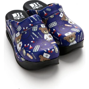 Desenli Ortopedik Taban Hakiki Deri Sabo Terlik