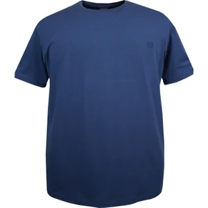 Maruf Shop Erkek Büyük Beden 120 Kılo-152 Kilo Arası Için Uygun Bisiklet Yaka Süprem Düz T-Shirt Indigo