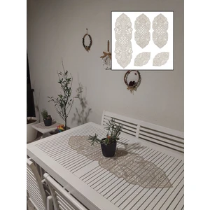 Neu Bella Home Neubella Home Osmanlı Fransız Güpürlü 5 Parça Salon Takımı Çeyizlik Kapiçino