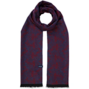 Bordo-Indigo Desenli Atkı