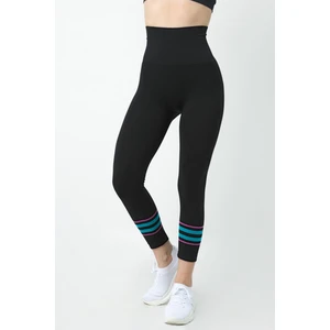 Renkli Çizgili Seamless Yüksek Bel Spor Tayt