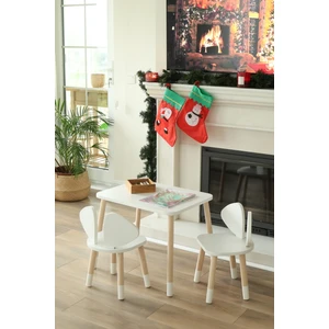 The Mimar White Mickey Fare Masa + 2 Sandalye