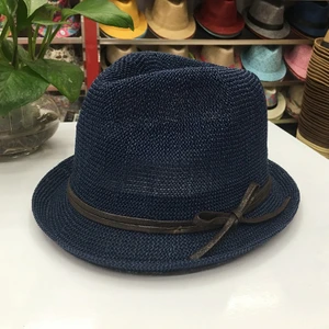 Hasır Güneş Koruma Plaj Şapkası Çift Caz Şapkası (Yurt Dışından)