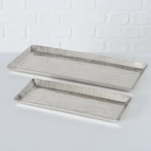 2'Li Gümüş Dekoratif Tepsi 13Cm-17Cm Seti