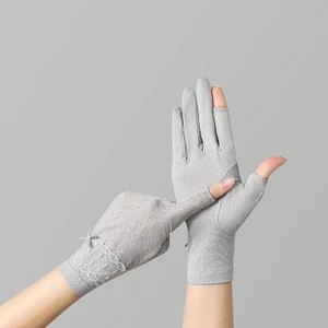 Kadın Yaz Parmaksız Açık Hava Bisiklete Binme ve Sürüş Güneş Koruyucu Eldivenler (Yurt Dışından)