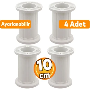 Letto Ayarlanabilir Dolap Mobilya Koltuk Kanepe Tezgah Tv Ünitesi Ayağı Beyaz Ayakları 10 cm 4 Adet