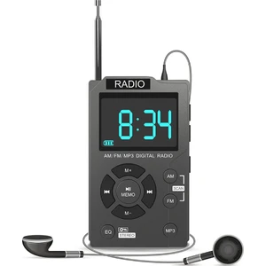 Taşınabilir Mini Radyo Cep Am Fm Dijital Radyo Stereo Alıcı Otomatik Arama Kanalı Tf Kart Mp3 Müzik Çalar Avrupa (Yurt Dışından)
