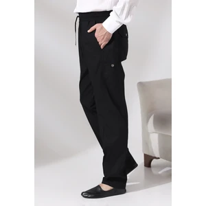 Erkek Siyah Çınar Beach Yandan Cepli Rahat Kesim Beli Lastikli Kargo Şalvar Pantolon