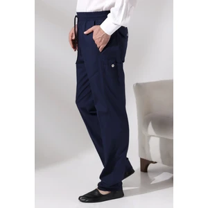 Erkek Lacivert Çınar Beach Yandan Cepli Rahat Kesim Beli Lastikli Kargo Şalvar Pantolon