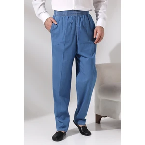 İhvan Online Erkek Mavi Çınar Beli Lastikli Rahat Kesim Kot Şalvar Pantolon