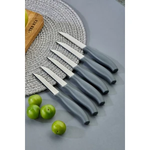 12 Li Lüx Paslanmaz Çelik Sebze ve Meyve Bıçağı-Gri