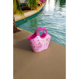 Çocuk Plaj Çantası Pembe Prenses Seyahat Kol Çantası Çocuk Piknik Çantası - El Çantası