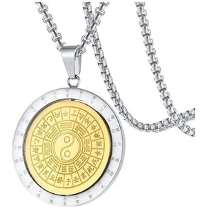 Dini Mens Tai Chi Yin Yang Spinner Kolye Bagua Sekiz Diyagram Talisman Kolye (Yurt Dışından)