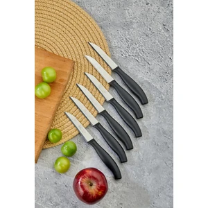 12 Li Lüx Paslanmaz Çelik Sebze ve Meyve Bıçağı-Siyah