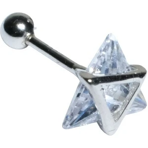 Nur Silver Üçgen Tragus Gümüş Küpe NUR-KP02125