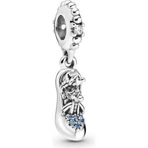 Nur Silver Sindirella Ayakkabısı Ve Fareler Sallantılı Gümüş Charm NUR-BL06609