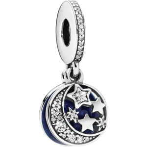 Nur Silver Ay Yıldız Sallantılı Gümüş Charm NUR-BL10040
