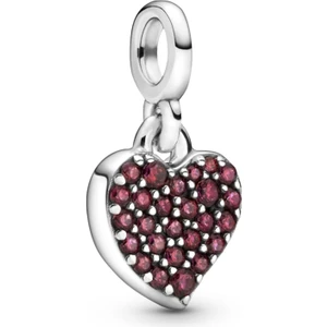 Nur Silver Pembe Taşlı Kalp Me Gümüş Charm NUR-BL07709