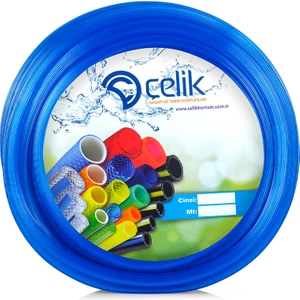 Pvc Silikonlu Naturel Su Hortumu Mavi Renk  1/2 (12.5 Mm) 20 Metre 2 kg