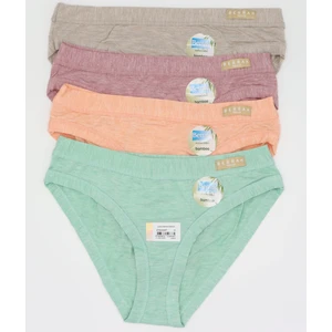 Mys Grup Berrak Kadın 4'lü Renkli Bambu Melanj Bikini Külot Set / 11650