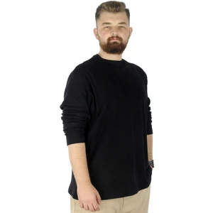 Büyük Beden Uzun Kol Yarım Balıkçı Kazak 22558 Siyah