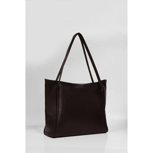 Kadın Kahverengi Fermuarlı Shopper Çanta