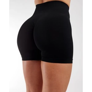 Siyah Ekstra Mini Kalçası Büzgülü Push Up Kalça Şekillendirici Fitness Yoga  Şort