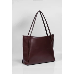 Kadın Bordo Fermuarlı Shopper Çanta