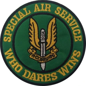 Sim Nakış Special Air Service Who Dares Wins Nakış Işleme Arma Patch Peç Yeşil