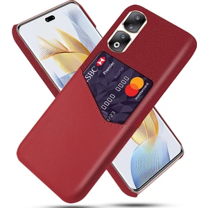 Honor 90 Pro Kart Tutucu Pu Deri Kaplamalı Pc Kılıf Kılıf Doku Koruyucu Telefon Kapağı (Yurt Dışından)