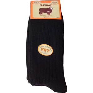 Üç Çıft Yün Çorap Dikişiz Siyah Renk  40-44 No