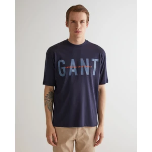 Erkek Lacivert Oversize Fit Bisiklet Yaka Logolu T-Shirt 2324142T.433