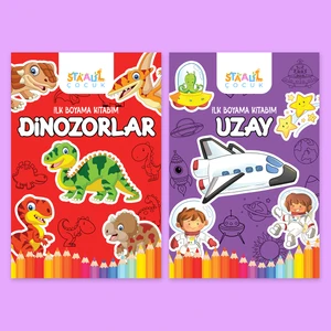 Staau Çocuk Ilk Boyama Kitabım 2'li Set - Dinozorlar / Uzay