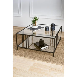 Uranüs Orta Sehpa Siyah Şeffaf Cam