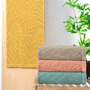 Modern Jakarlı Havlu 70X140 Cm-Hardal