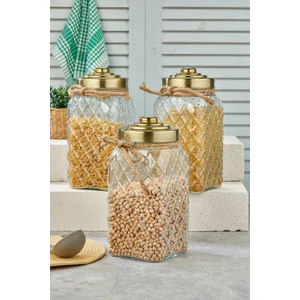 Nostalji Serisi Cam Kavanoz 30CM(1 Adet)Altın-Bakır