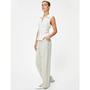 Bol Paça Pantolon Normal Bel Cep Detaylı