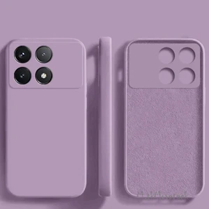 M.TK Moveteck Xiaomi Poco X6 Pro Kılıf Lansman Kamera Korumalı Içi Kadife Yumuşak Renkli Silikon Mat Hisli Süet