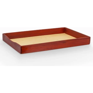A4 Kağıt ve Evrak Kutusu Ateş Kırmızı Paduk Ağacından 33.8x22.5x3.5 cm Ölçülerle