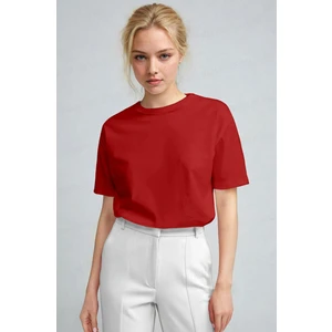 Teenage Millionaire Kadın Kırmızı %100 Pamuk Nefes Alan Bisiklet Yaka Regular Fit Normal Kesim Baskisiz Basic T-Shirt