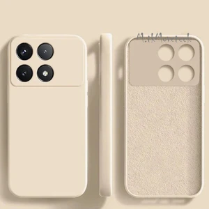 M.TK Moveteck Xiaomi Poco X6 Pro Kılıf Lansman Kamera Korumalı Içi Kadife Yumuşak Renkli Silikon Mat Hisli Süet