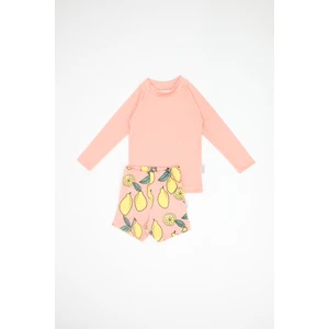 RG Brand Kız / Erkek Çocuk Hızlı Kuruyan, UV Korumalı, Uzun kollu Tişört - Şort 2'li Takım_RG1596